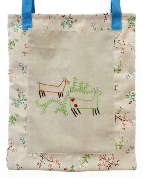 Bolsa Tote Cabras hojas verdes