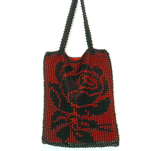 Bolso de ganchillo bambú negro